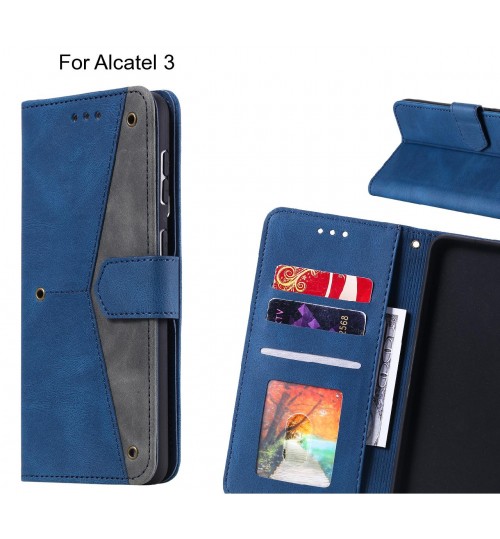 Alcatel 3 Case Wallet Denim Leather Case Cover