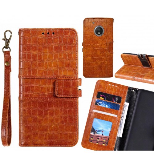 MOTO G5 PLUS case croco wallet Leather case