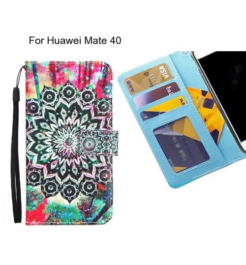 Huawei Mate 40 case 3 card leather wallet case printed ID