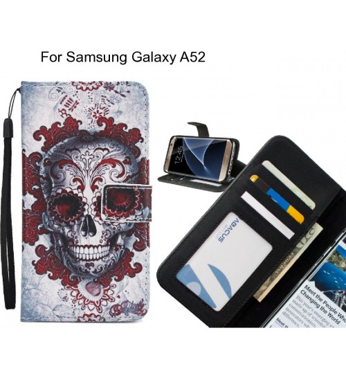 Samsung Galaxy A52 case 3 card leather wallet case printed ID