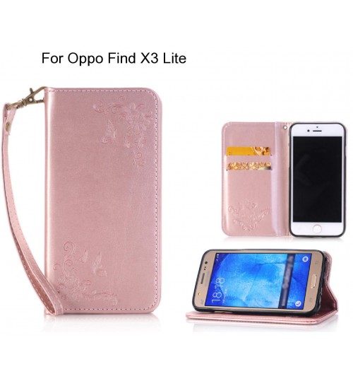 Oppo Find X3 Lite CASE Premium Leather Embossing wallet Folio case