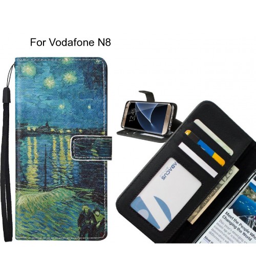 Vodafone N8 case leather wallet case van gogh painting