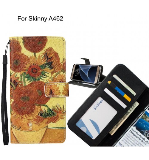 Skinny A462 case leather wallet case van gogh painting