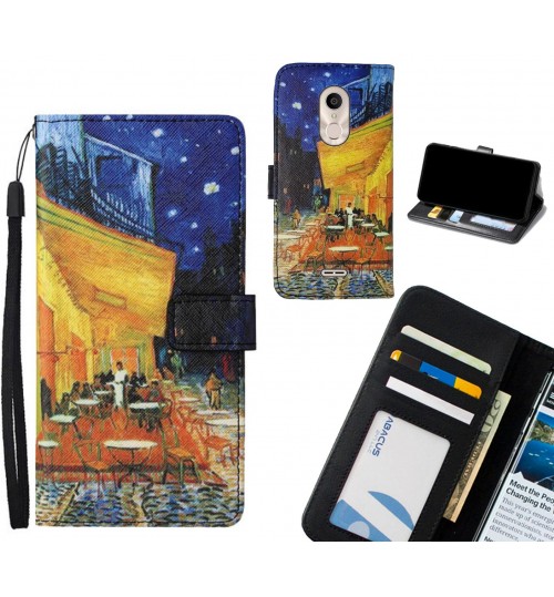 Alcatel 3c case leather wallet case van gogh painting