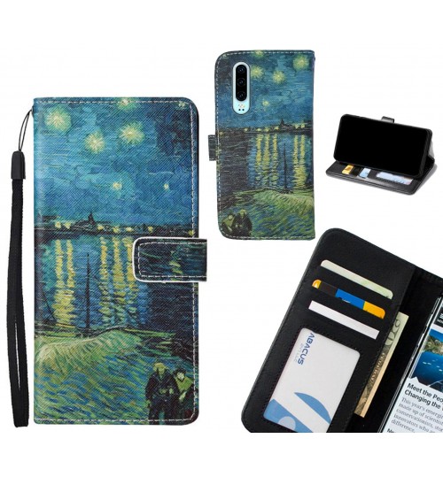 Huawei P30 case leather wallet case van gogh painting