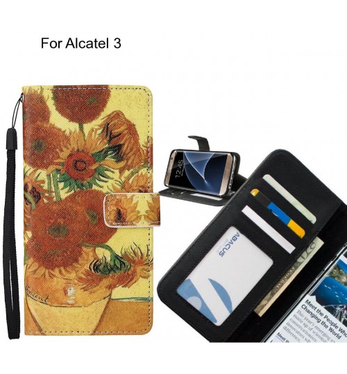 Alcatel 3 case leather wallet case van gogh painting