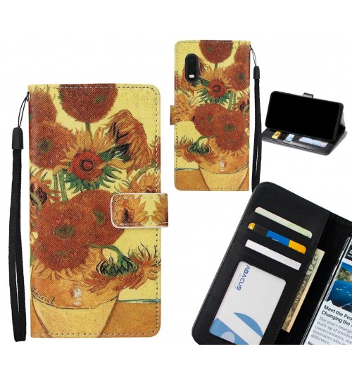 Galaxy Xcover Pro case leather wallet case van gogh painting