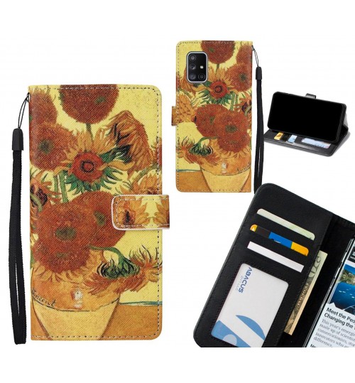 Samsung Galaxy A71 4G case leather wallet case van gogh painting