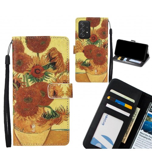 Samsung Galaxy A52 case leather wallet case van gogh painting