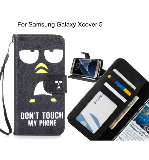 Samsung Galaxy Xcover 5 case 3 card leather wallet case printed ID