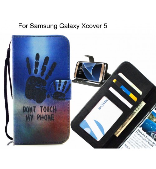 Samsung Galaxy Xcover 5 case 3 card leather wallet case printed ID