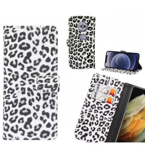 MOTO G6 PLAY Case  Leopard Leather Flip Wallet Case