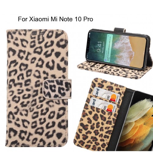 Xiaomi Mi Note 10 Pro Case  Leopard Leather Flip Wallet Case