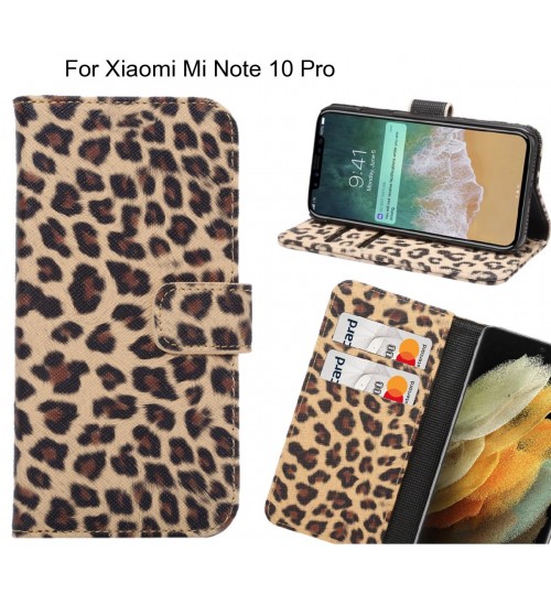 Xiaomi Mi Note 10 Pro Case  Leopard Leather Flip Wallet Case