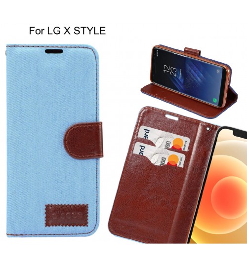 LG X STYLE Case Wallet Case Denim Leather Case