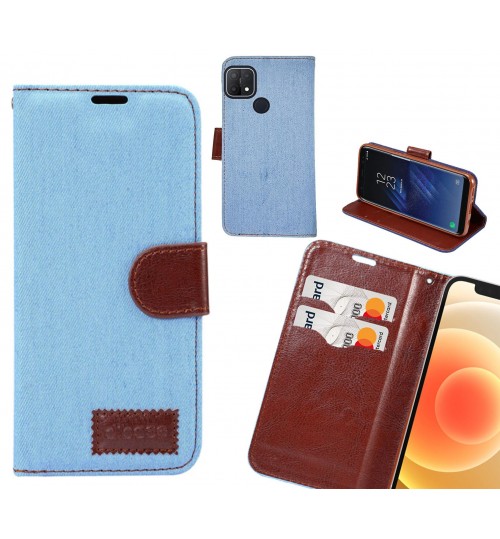 Oppo A15 Case Wallet Case Denim Leather Case