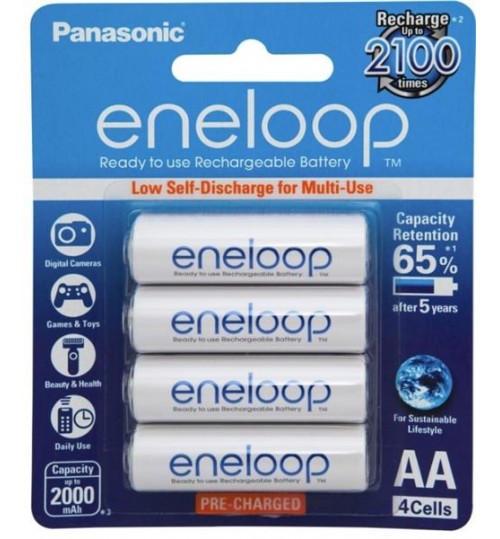 Panasonic Eneloop AA Rechargeable Battery 4 Pack