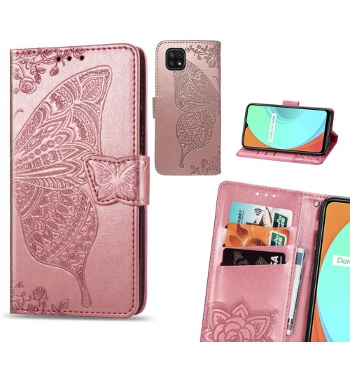 Samsung Galaxy A22 5G case Embossed Butterfly Wallet Leather Case