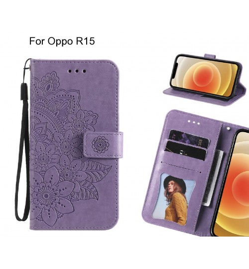 Oppo R15 Case Embossed Floral Leather Wallet case