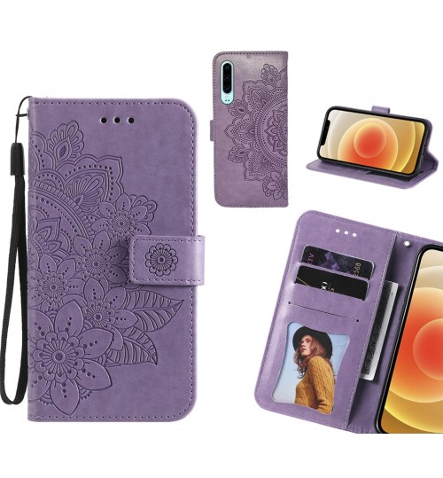 Huawei P30 Case Embossed Floral Leather Wallet case