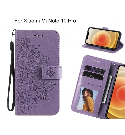 Xiaomi Mi Note 10 Pro Case Embossed Floral Leather Wallet case