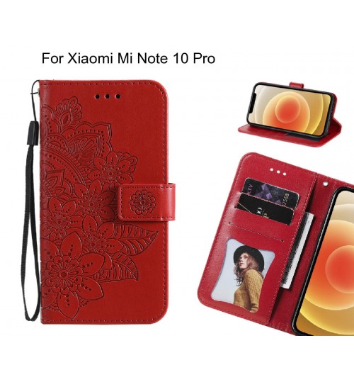 Xiaomi Mi Note 10 Pro Case Embossed Floral Leather Wallet case