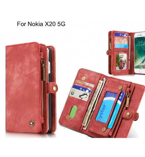 Nokia X20 5G Case Retro leather case multi cards