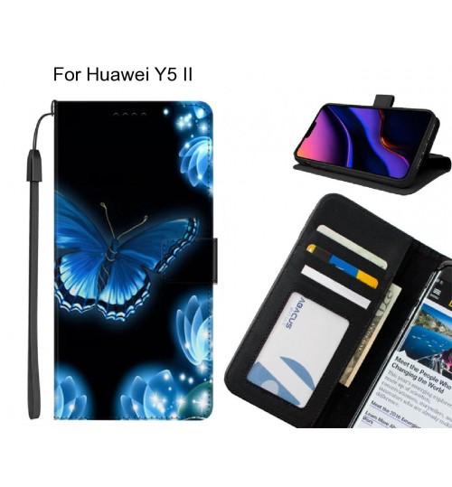Huawei Y5 II case leather wallet case printed ID