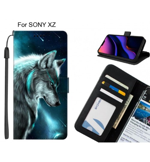 SONY XZ case leather wallet case printed ID