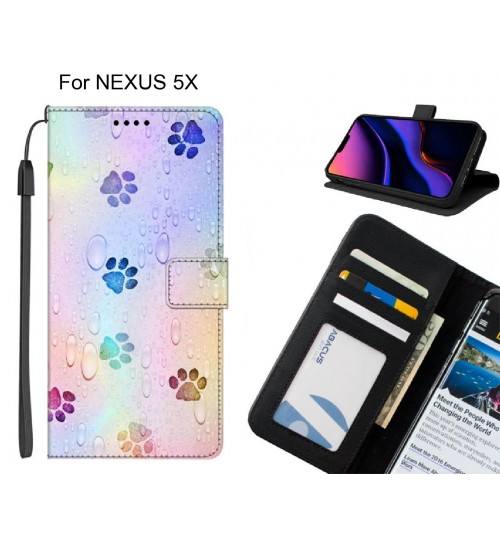 NEXUS 5X case leather wallet case printed ID