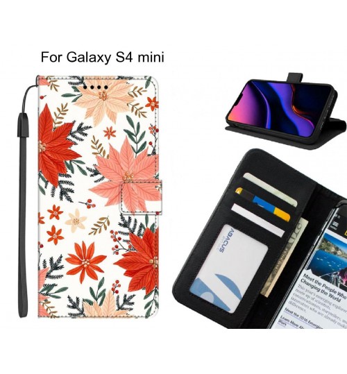 Galaxy S4 mini case leather wallet case printed ID