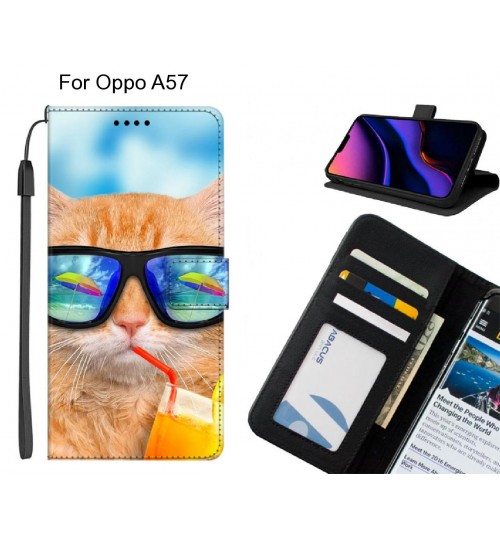 Oppo A57 case leather wallet case printed ID