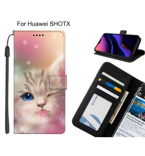 Huawei SHOTX case leather wallet case printed ID