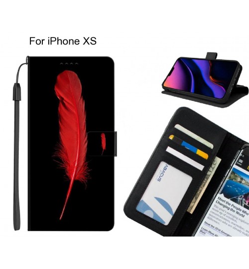 iPhone XS case leather wallet case printed ID