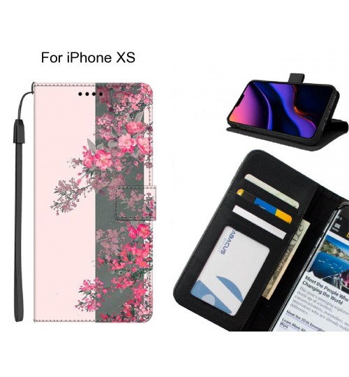 iPhone XS case leather wallet case printed ID