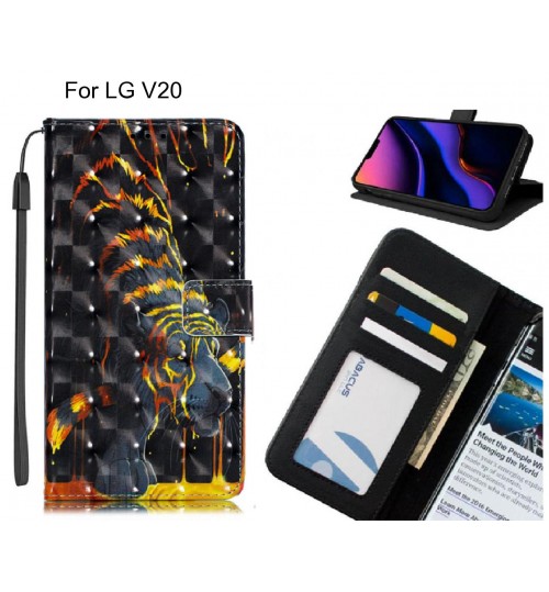 LG V20 Case Leather Wallet Case 3D Pattern Printed