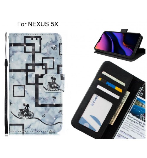 NEXUS 5X Case Leather Wallet Case 3D Pattern Printed