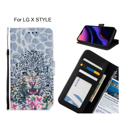 LG X STYLE Case Leather Wallet Case 3D Pattern Printed