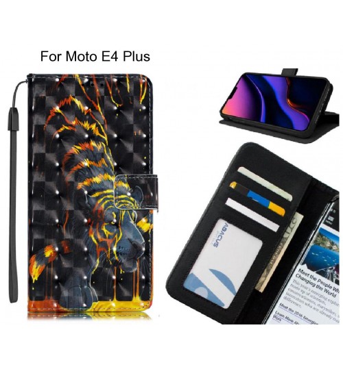 Moto E4 Plus Case Leather Wallet Case 3D Pattern Printed