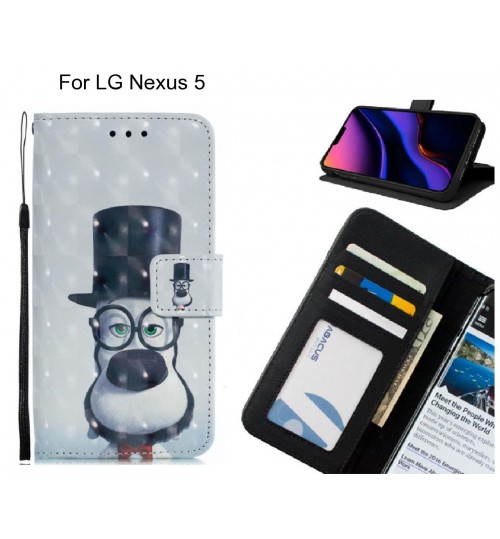 LG Nexus 5 Case Leather Wallet Case 3D Pattern Printed
