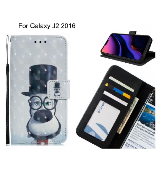 Galaxy J2 2016 Case Leather Wallet Case 3D Pattern Printed