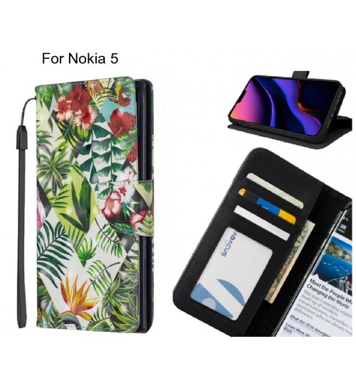 Nokia 5 Case Leather Wallet Case 3D Pattern Printed
