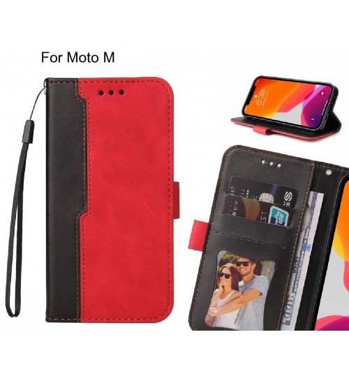 Moto M Case Wallet Denim Leather Case Cover