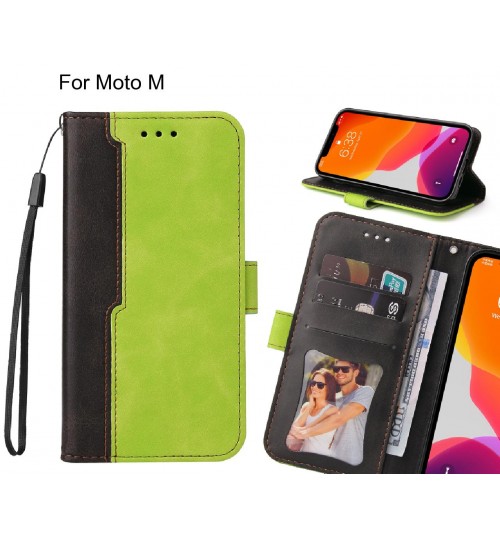 Moto M Case Wallet Denim Leather Case Cover