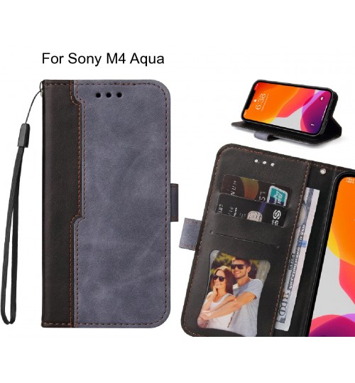 Sony M4 Aqua Case Wallet Denim Leather Case Cover