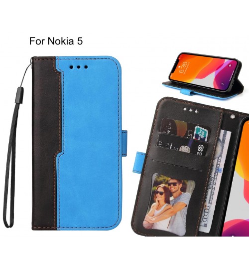Nokia 5 Case Wallet Denim Leather Case Cover