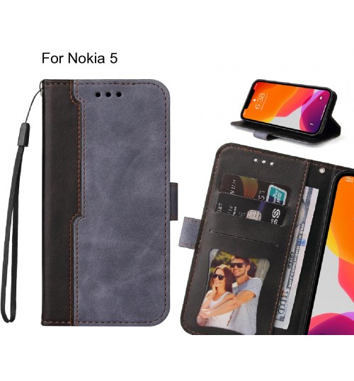 Nokia 5 Case Wallet Denim Leather Case Cover