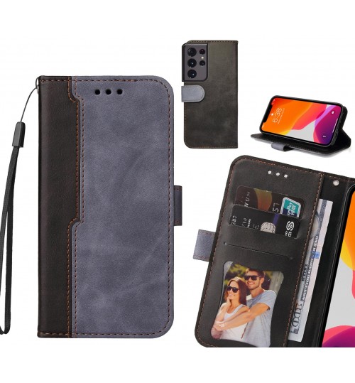 Galaxy S21 Ultra Case Wallet Denim Leather Case Cover