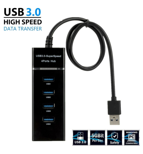 USB Hub 3.0 Super Speed 4 Ports 30cm