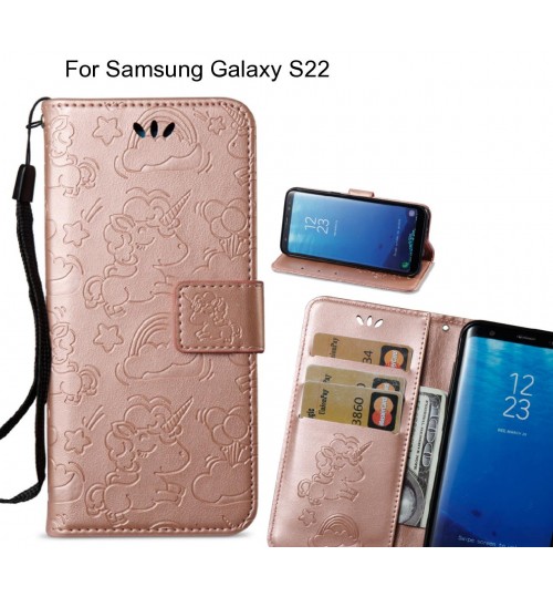 Samsung Galaxy S22  Case Leather Wallet case embossed unicon pattern